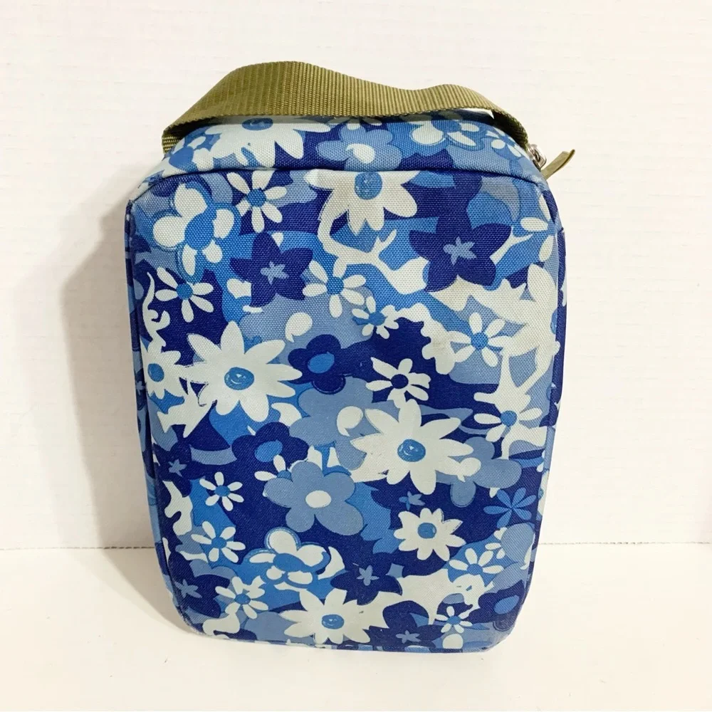 L. L. Bean Floral Insulated Zipped Around Lunch Bag Box Fully Lined Top Handle🩵